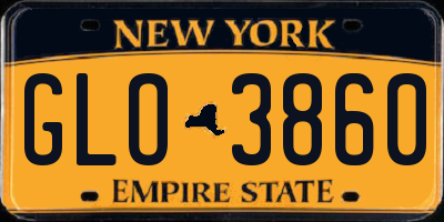 NY license plate GLO3860
