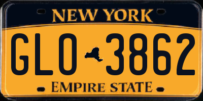 NY license plate GLO3862