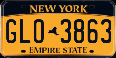 NY license plate GLO3863