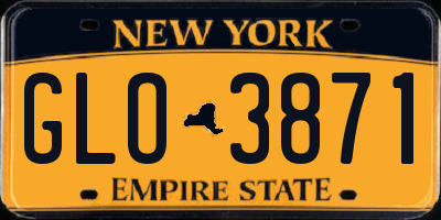 NY license plate GLO3871