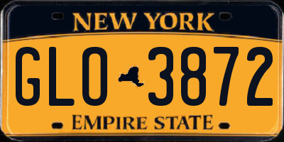 NY license plate GLO3872