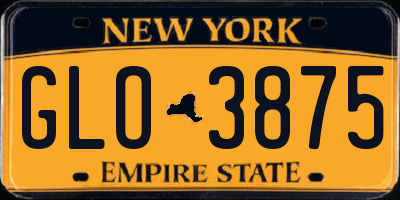 NY license plate GLO3875