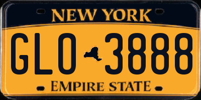 NY license plate GLO3888