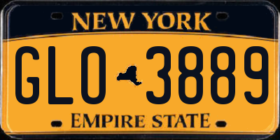 NY license plate GLO3889
