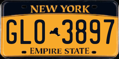 NY license plate GLO3897