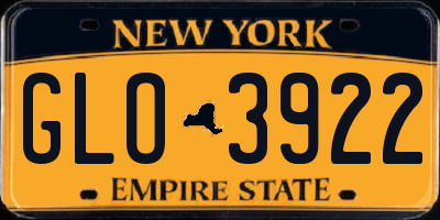 NY license plate GLO3922