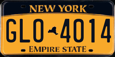 NY license plate GLO4014