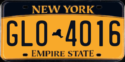 NY license plate GLO4016