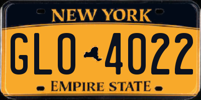 NY license plate GLO4022