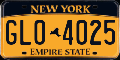 NY license plate GLO4025