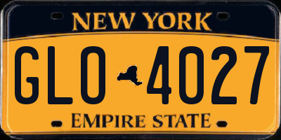 NY license plate GLO4027