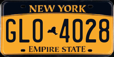 NY license plate GLO4028