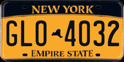 NY license plate GLO4032