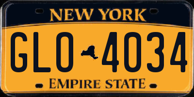 NY license plate GLO4034