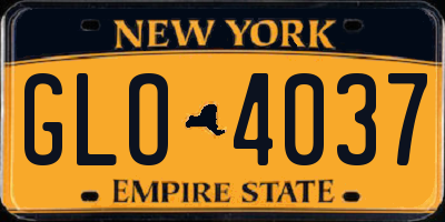NY license plate GLO4037