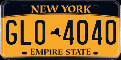 NY license plate GLO4040