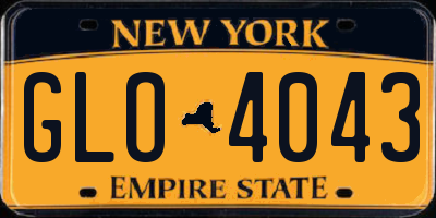 NY license plate GLO4043