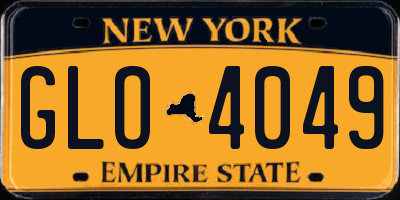 NY license plate GLO4049