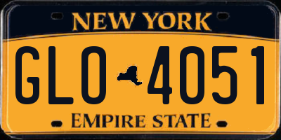 NY license plate GLO4051
