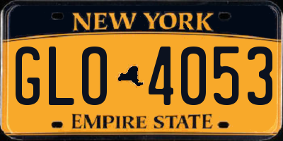 NY license plate GLO4053