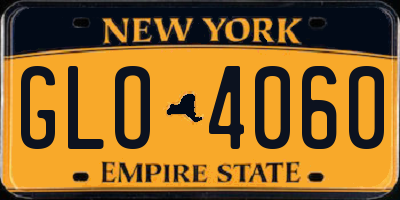 NY license plate GLO4060