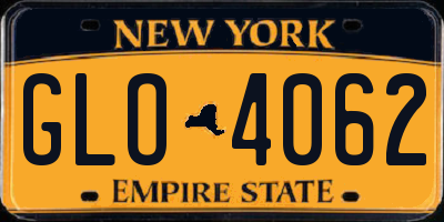NY license plate GLO4062