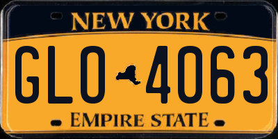 NY license plate GLO4063