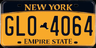 NY license plate GLO4064