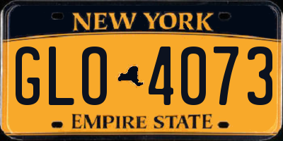 NY license plate GLO4073