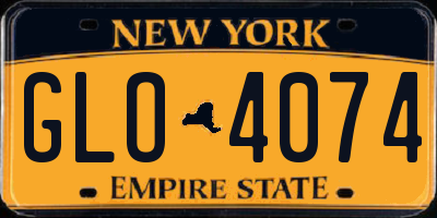 NY license plate GLO4074