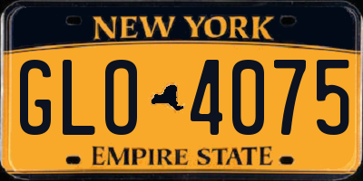NY license plate GLO4075