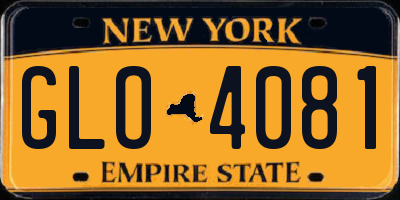 NY license plate GLO4081