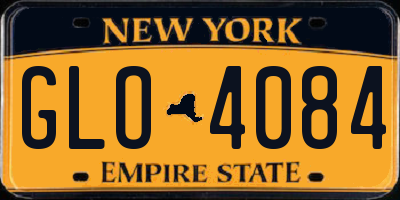 NY license plate GLO4084