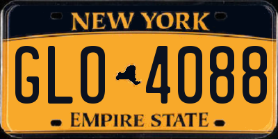 NY license plate GLO4088