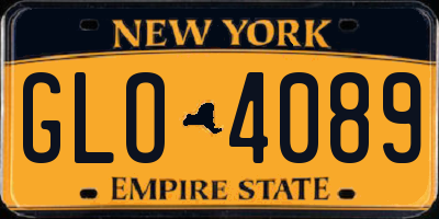 NY license plate GLO4089