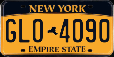 NY license plate GLO4090