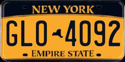 NY license plate GLO4092