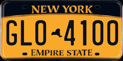 NY license plate GLO4100