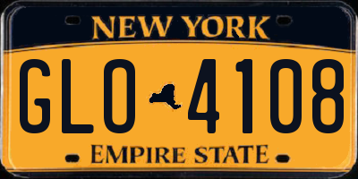 NY license plate GLO4108