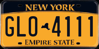 NY license plate GLO4111