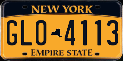 NY license plate GLO4113