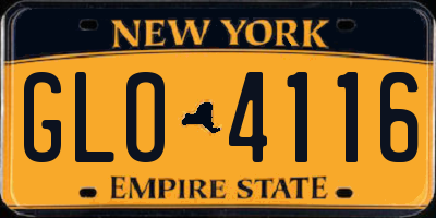 NY license plate GLO4116