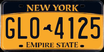 NY license plate GLO4125