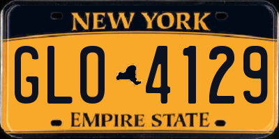 NY license plate GLO4129