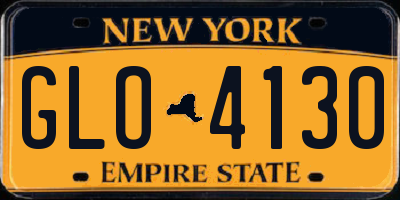 NY license plate GLO4130