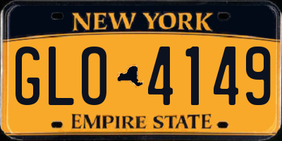 NY license plate GLO4149