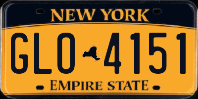 NY license plate GLO4151