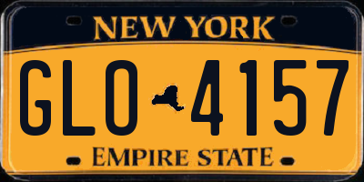 NY license plate GLO4157