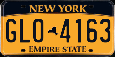 NY license plate GLO4163