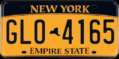 NY license plate GLO4165